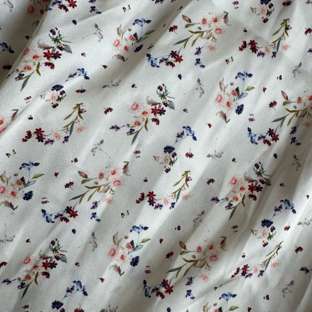Tularosa Satin Floral Cream Mini Dress - Picture 11 of 11